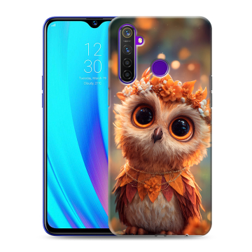 Силиконовый чехол на Realme 5 Pro с принтом Милая сова