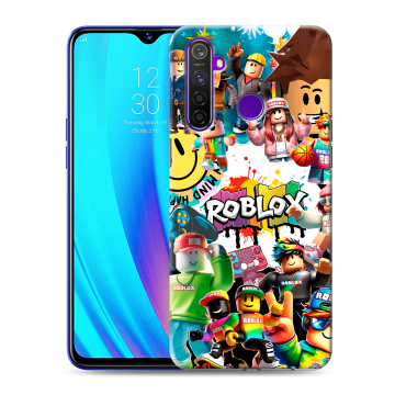 Силиконовый чехол на Realme 5 Pro с принтом Roblox Роблокс
