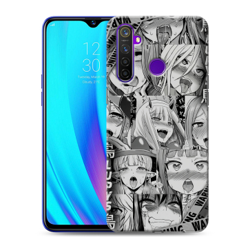 Силиконовый чехол на Realme 5 Pro с принтом Ahegao Ахегао Аниме