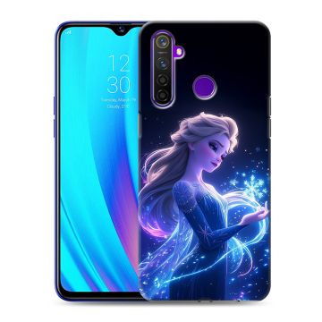 Силиконовый чехол на Realme 5 Pro с принтом Холодное сердце Frozen