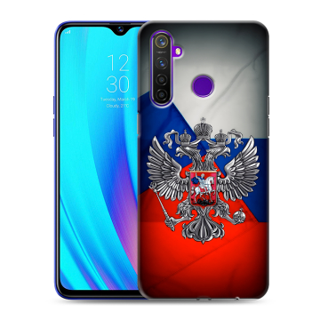 Силиконовый чехол на Realme 5 Pro с принтом Флаг России Силиконовый чехол на Realme 5 Pro с принтом Флаг России