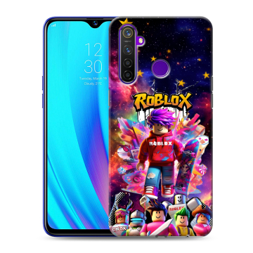Силиконовый чехол на Realme 5 Pro с принтом Roblox Роблокс