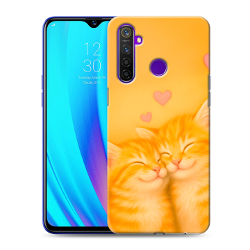 Силиконовый чехол на Realme 5 Pro с принтом Милые котята