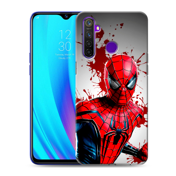 Силиконовый чехол на Realme 5 Pro с принтом Spiderman Человек паук