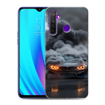 Силиконовый чехол на Realme 5 Pro с принтом BMW БМВ