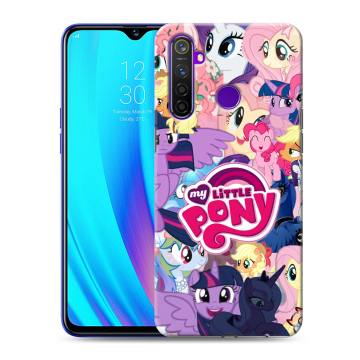 Силиконовый чехол на Realme 5 Pro с принтом My little pony Дружба чудо