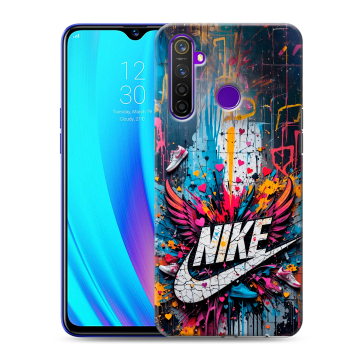 Силиконовый чехол на Realme 5 Pro с принтом Nike Найк Силиконовый чехол на Realme 5 Pro с принтом Nike Найк