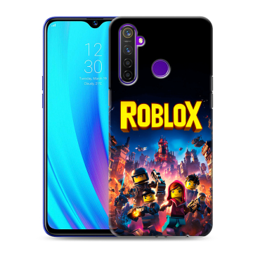 Силиконовый чехол на Realme 5 Pro с принтом Roblox Роблокс