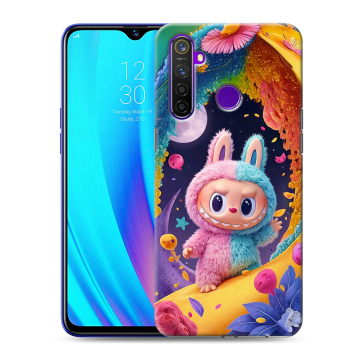 Силиконовый чехол на Realme 5 Pro с принтом Labubu Лабубу Силиконовый чехол на Realme 5 Pro с принтом Labubu Лабубу