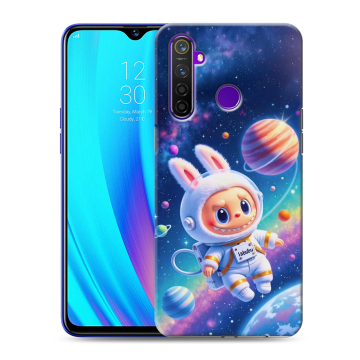 Силиконовый чехол на Realme 5 Pro с принтом Labubu Лабубу