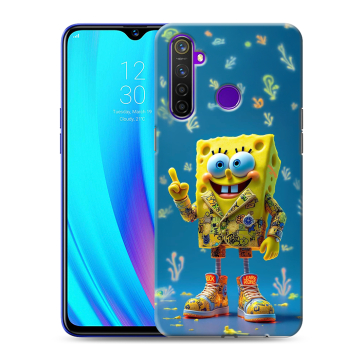 Силиконовый чехол на Realme 5 Pro с принтом Спанч боб Спанчбоб