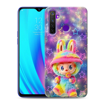 Силиконовый чехол на Realme 5 Pro с принтом Labubu Лабубу Силиконовый чехол на Realme 5 Pro с принтом Labubu Лабубу