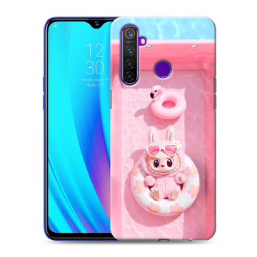 Силиконовый чехол на Realme 5 Pro с принтом Labubu Лабубу Силиконовый чехол на Realme 5 Pro с принтом Labubu Лабубу