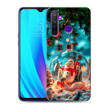 Силиконовый чехол на Realme 5 Pro с принтом Новый год