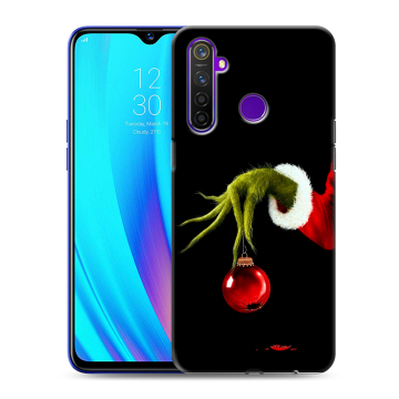 Силиконовый чехол на Realme 5 Pro с принтом Новый год Гринч
