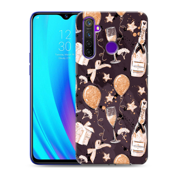 Силиконовый чехол на Realme 5 Pro с принтом Новый год
