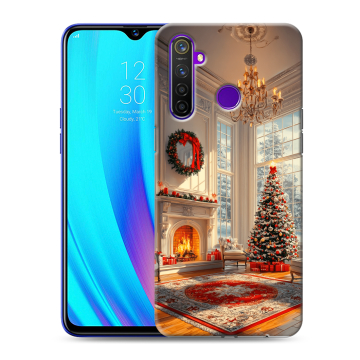 Силиконовый чехол на Realme 5 Pro с принтом Новый год