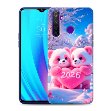 Силиконовый чехол на Realme 5 Pro с принтом Новый год