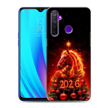 Силиконовый чехол на Realme 5 Pro с принтом Новый год