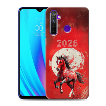 Силиконовый чехол на Realme 5 Pro с принтом Новый год