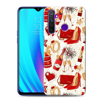 Силиконовый чехол на Realme 5 Pro с принтом Новый год
