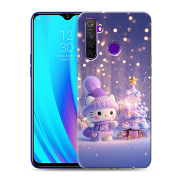 Силиконовый чехол на Realme 5 Pro с принтом Новый год
