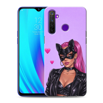 Силиконовый чехол на Realme 5 Pro с принтом женский