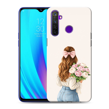 Силиконовый чехол на Realme 5 Pro с принтом женский