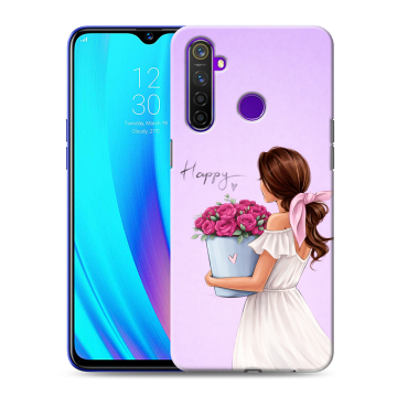 Силиконовый чехол на Realme 5 Pro с принтом женский