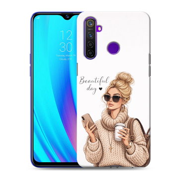 Силиконовый чехол на Realme 5 Pro с принтом женский Силиконовый чехол на Realme 5 Pro с принтом женский