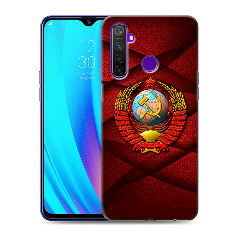 Пластиковый чехол на Realme 5 Pro с принтом Герб СССР Пластиковый чехол на Realme 5 Pro с принтом Герб СССР