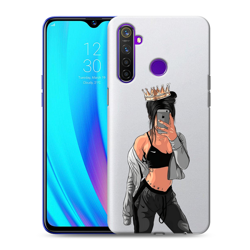 Силиконовый чехол на Realme 5 Pro с принтом Женские принты Силиконовый чехол на Realme 5 Pro с принтом Женские принты