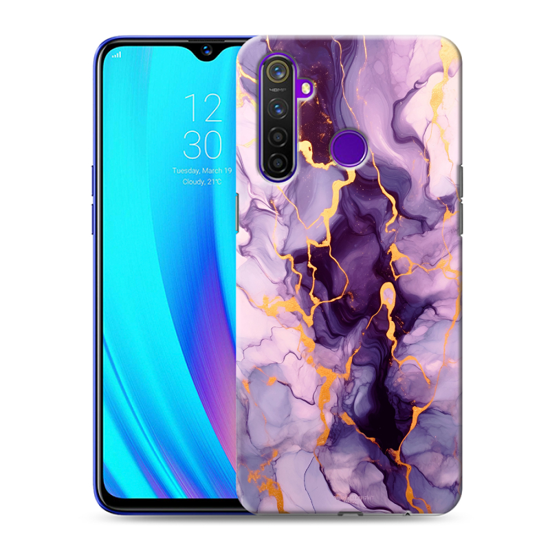 Силиконовый чехол на Realme 5 Pro с принтом Мрамор Силиконовый чехол на Realme 5 Pro с принтом Мрамор