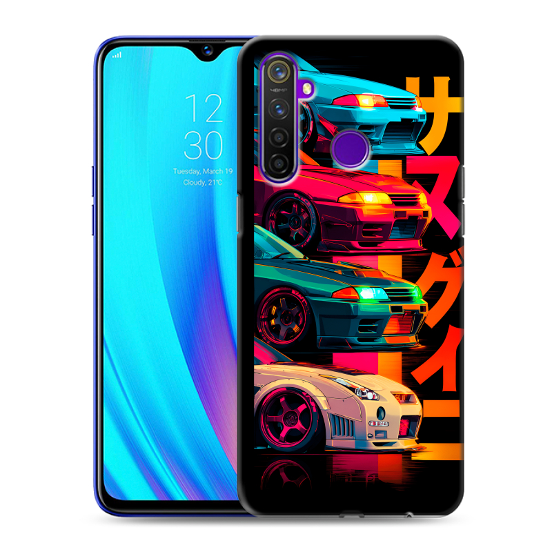 Силиконовый чехол на Realme 5 Pro с принтом Гоночные машины Силиконовый чехол на Realme 5 Pro с принтом Гоночные машины