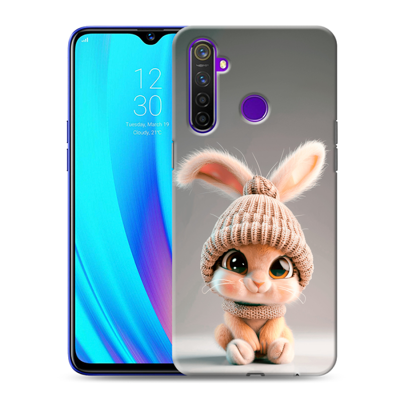 Силиконовый чехол на Realme 5 Pro с принтом Кролик Силиконовый чехол на Realme 5 Pro с принтом Кролик