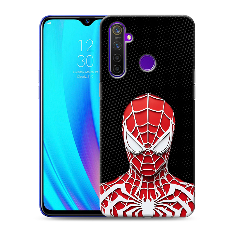 Силиконовый чехол на Realme 5 Pro с принтом человек паук spiderman Силиконовый чехол на Realme 5 Pro с принтом человек паук spiderman