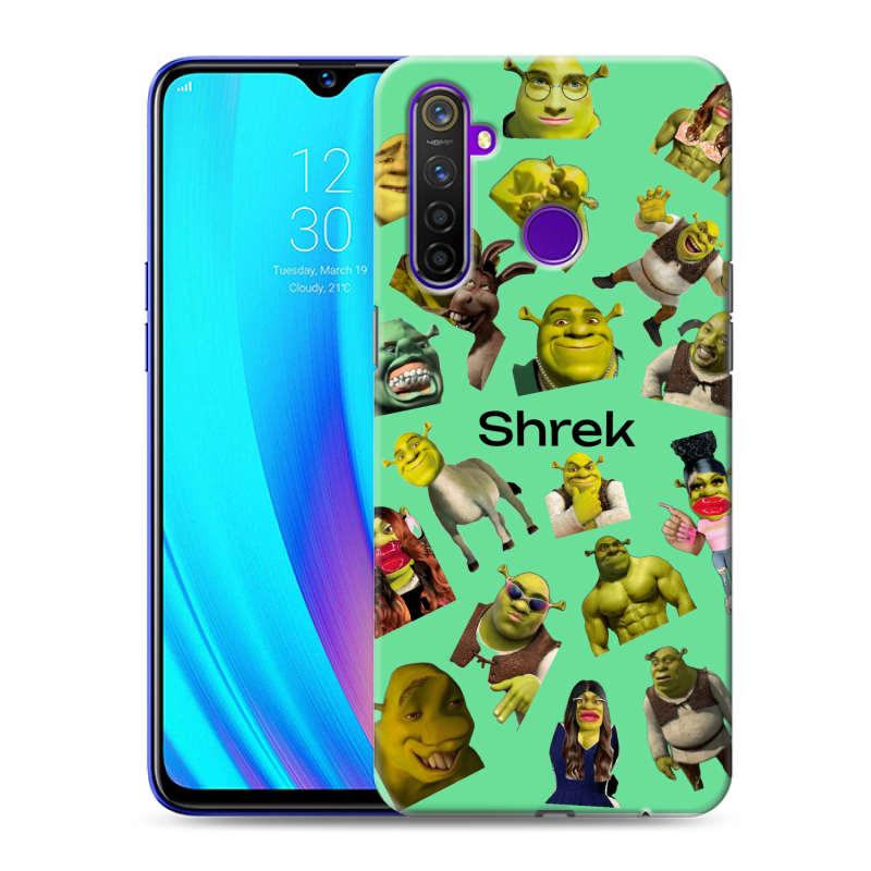 Силиконовый чехол на Realme 5 Pro с принтом Шрек Shrek Силиконовый чехол на Realme 5 Pro с принтом Шрек Shrek