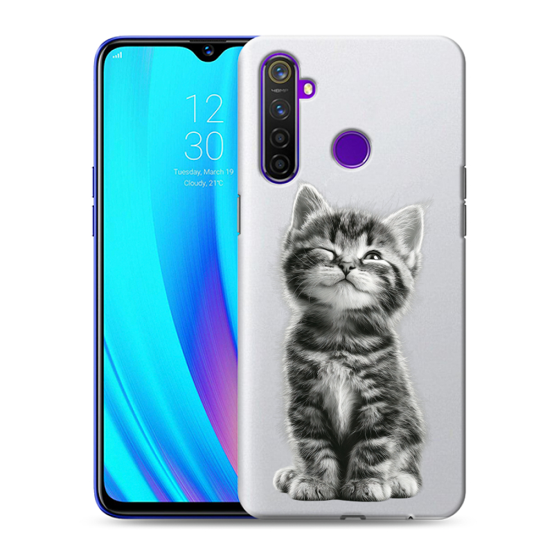 Пластиковый чехол на Realme 5 Pro с принтом Котенок Пластиковый чехол на Realme 5 Pro с принтом Котенок