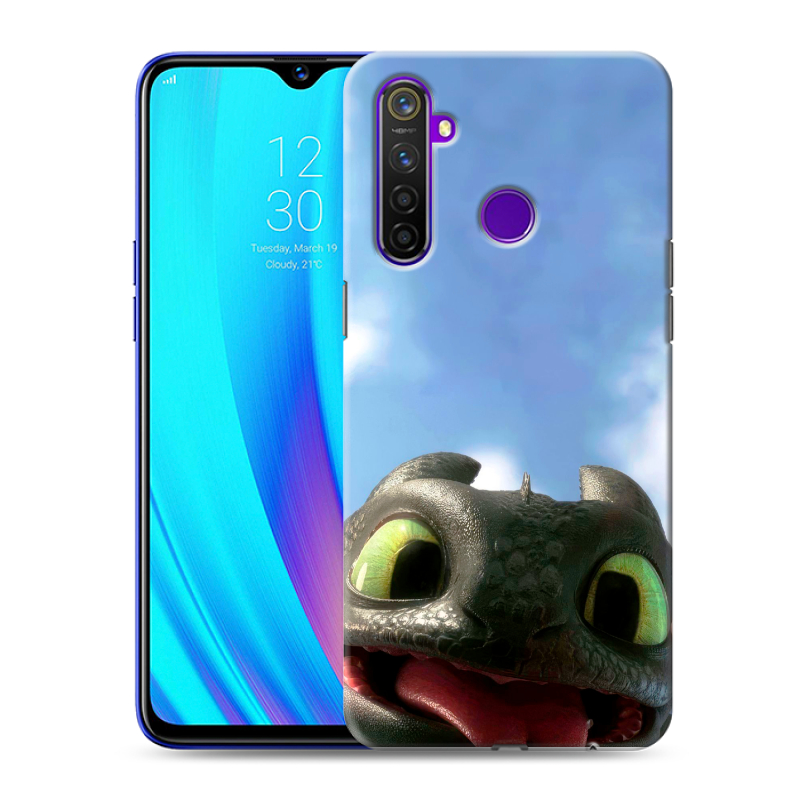 Силиконовый чехол на Realme 5 Pro с принтом Как приручить дракона Силиконовый чехол на Realme 5 Pro с принтом Как приручить дракона