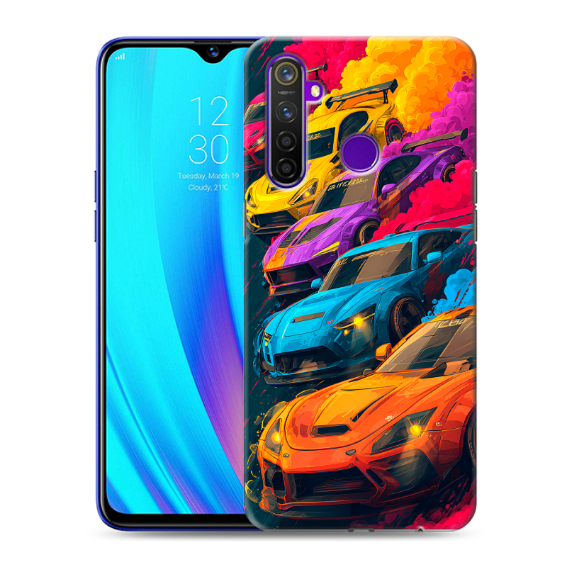 Пластиковый чехол на Realme 5 Pro с принтом Тачки Пластиковый чехол на Realme 5 Pro с принтом Тачки