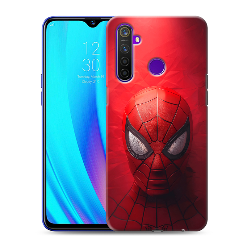 Пластиковый чехол на Realme 5 Pro с принтом Spiderman Человек паук Пластиковый чехол на Realme 5 Pro с принтом Spiderman Человек паук