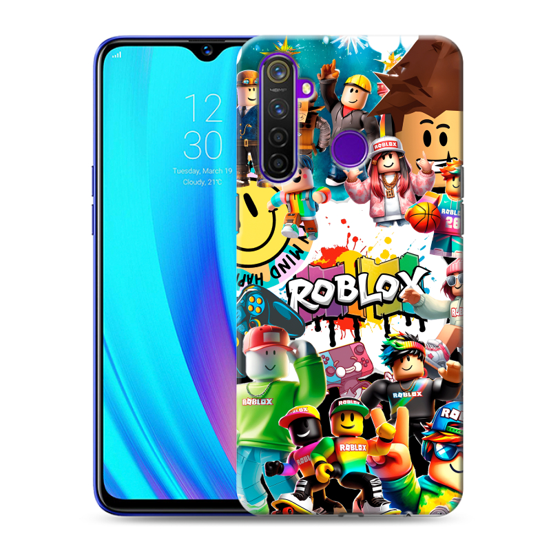 Пластиковый чехол на Realme 5 Pro с принтом Roblox Роблокс Пластиковый чехол на Realme 5 Pro с принтом Roblox Роблокс