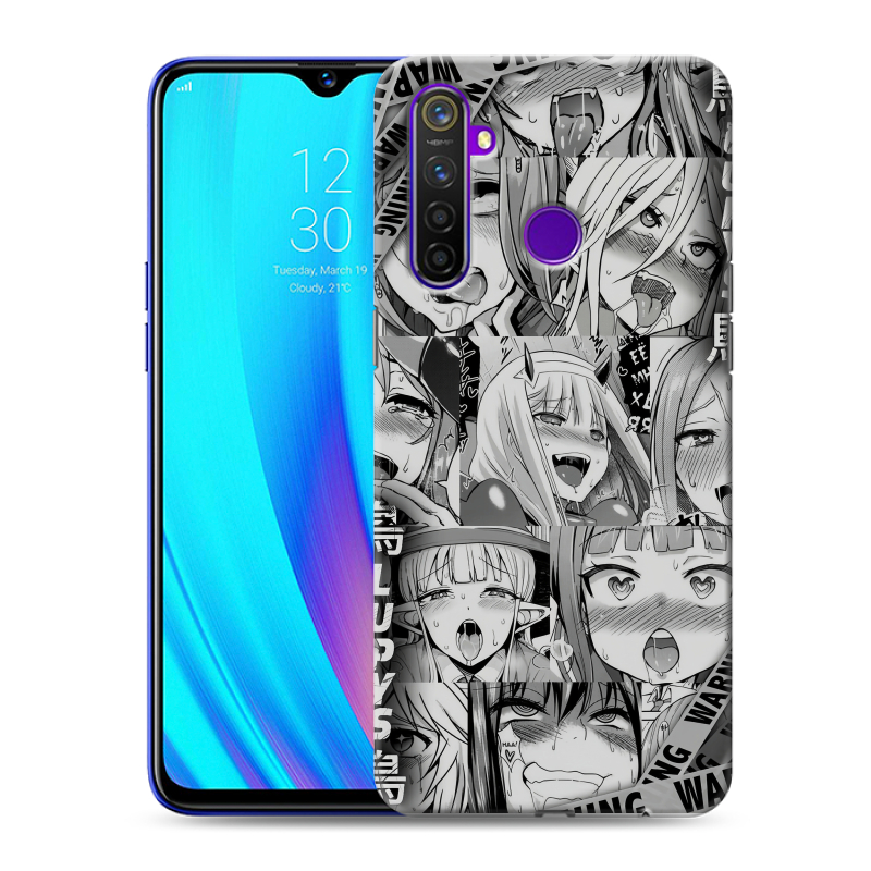 Силиконовый чехол на Realme 5 Pro с принтом Ahegao Ахегао Аниме Силиконовый чехол на Realme 5 Pro с принтом Ahegao Ахегао Аниме