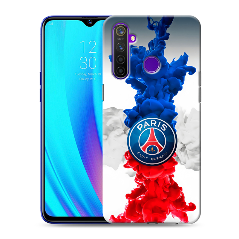 Силиконовый чехол на Realme 5 Pro с принтом PSG ПСЖ Силиконовый чехол на Realme 5 Pro с принтом PSG ПСЖ