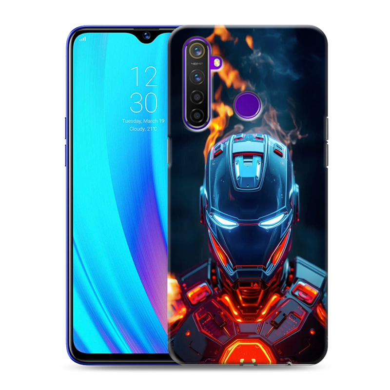 Силиконовый чехол на Realme 5 Pro с принтом IronMan Железный человек Силиконовый чехол на Realme 5 Pro с принтом IronMan Железный человек