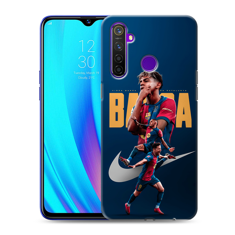 Силиконовый чехол на Realme 5 Pro с принтом Барселона Barca Yamal Силиконовый чехол на Realme 5 Pro с принтом Барселона Barca Yamal