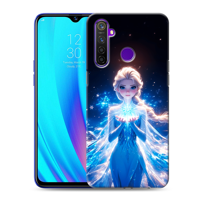 Силиконовый чехол на Realme 5 Pro с принтом Холодное сердце Frozen Силиконовый чехол на Realme 5 Pro с принтом Холодное сердце Frozen
