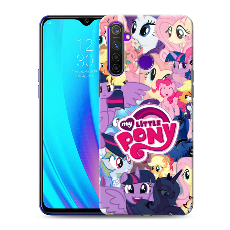 Пластиковый чехол на Realme 5 Pro с принтом My little pony Дружба чудо Пластиковый чехол на Realme 5 Pro с принтом My little pony Дружба чудо