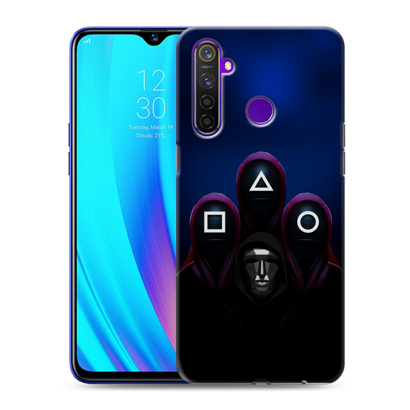 Пластиковый чехол на Realme 5 Pro с принтом Игра Кальмара Пластиковый чехол на Realme 5 Pro с принтом Игра Кальмара