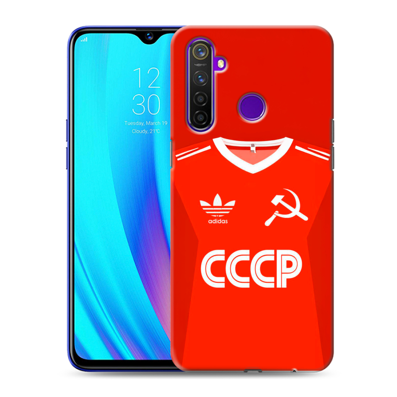 Пластиковый чехол на Realme 5 Pro с принтом Флаг Герб СССР Пластиковый чехол на Realme 5 Pro с принтом Флаг Герб СССР
